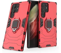 Купить - чехол для смартфона  Чехол Fiji Ring для Samsung Galaxy S23 Ultra (S918) бронированный бампер с кольцом подставкой красный