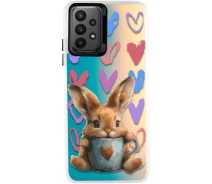 Купить - чехол для смартфона  TPU+PC Чехол TakiTaki Love magic glow для Samsung Galaxy A73 5G (Sweet rabbit / Pink / Purple) (1701362)