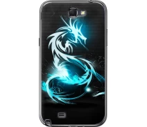 Купить - чехол для смартфона  Чехол 2d пластиковый на телефон Samsung Galaxy Note 2 N7100 Бело-голубой огненный дракон "113t-17-1529"
