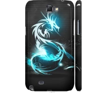 Купить - чехол для смартфона  Чехол 3d пластиковый матовый на телефон Samsung Galaxy Note 2 N7100 Бело-голубой огненный дракон "113m-17-1529"