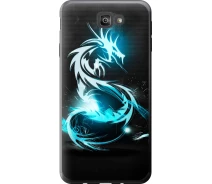 Купить - чехол для смартфона  Чехол силиконовый на телефон Samsung Galaxy J7 Prime Бело-голубой огненный дракон "113u-610-1529"