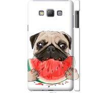 Купить - чехол для смартфона  Чехол 3d пластиковый матовый на телефон Samsung Galaxy A7 A700H Мопс и арбуз "4665m-117-1529"