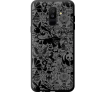 Купить - чехол для смартфона  Чехол tpu на телефон Samsung Galaxy A6 Plus 2018 Чёрно-серый стикер бомбинг "2432b-1495-1529"