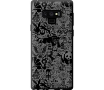 Купить - чехол для смартфона  Чехол tpu на телефон Samsung Galaxy Note 9 N960F Чёрно-серый стикер бомбинг "2432b-1512-1529"