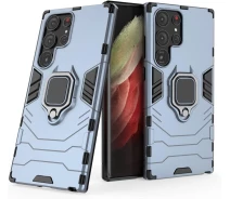 Купить - чехол для смартфона  Чехол Fiji Ring для Samsung Galaxy S23 Ultra (S918) бронированный бампер с кольцом подставкой темно-синий
