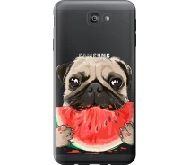 Купить - чехол для смартфона  Чехол силиконовый на телефон Samsung Galaxy J7 Prime Мопс и арбуз "4665u-610-1529"