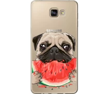 Купить - чехол для смартфона  Чехол силиконовый на телефон Samsung Galaxy A9 Pro Мопс и арбуз "4665u-724-1529"