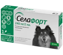 Купить - противопаразитарное средство для собаки  Ветпрепарат KRKA Капли Селафорт для собак, спот-он 240 мг (20,1-40 кг) №1 (аналог Стронгхолда)(3838989736941)