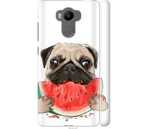 Купить - чехол для смартфона  Чехол 3d пластиковый матовый на телефон Xiaomi Redmi 4 Prime Мопс и арбуз "4665m-437-1529"