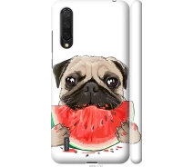 Купить - чехол для смартфона  Чехол 3d пластиковый матовый на телефон Xiaomi Mi CC9 Мопс и арбуз "4665m-1747-1529"