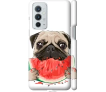 Купить - чехол для смартфона  Чехол 3d пластиковый матовый на телефон OnePlus 9RT Мопс и арбуз "4665m-2520-1529"