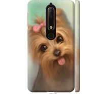 Купить - чехол для смартфона  Чехол 3d пластиковый матовый на телефон Nokia 6.1 Нарисованный йоркширский терьер "928m-1628-1529"