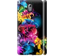 Купить - чехол для смартфона  Чехол 3d пластиковый матовый на телефон Nokia 3.1 Абстрактные цветы "511m-1530-1529"