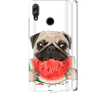 Купить - чехол для смартфона  Чехол 3d пластиковый матовый на телефон Huawei Honor 10 Lite Мопс и арбуз "4665m-1618-1529"