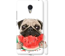Купить - чехол для смартфона  Чехол 3d пластиковый матовый на телефон Meizu M3 Note Мопс и арбуз "4665m-256-1529"