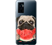 Купить - чехол для смартфона  Чехол силиконовый на телефон Vivo V23e Мопс и арбуз "4665u-2641-1529"