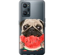 Купить - чехол для смартфона  Чехол силиконовый на телефон Realme GT Neo 2 Мопс и арбуз "4665u-2489-1529"