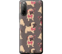 Купить - чехол для смартфона  Чехол силиконовый на телефон Sony Xperia 10 II мопсики 2 "4362u-2528-1529"