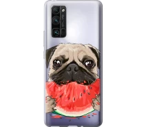 Купить - чехол для смартфона  Чехол силиконовый на телефон Huawei Honor 30 Pro Мопс и арбуз "4665u-1920-1529"