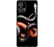 Купить - чехол для смартфона  Чехол силиконовый на телефон Motorola G73 Красно-черная змея на черном фоне "4063u-3196-1529"