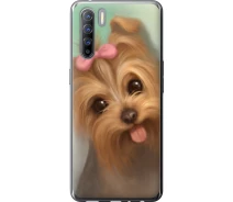 Купить - чехол для смартфона  Чехол силиконовый на телефон Oppo Reno 3 Нарисованный йоркширский терьер "928u-1901-1529"