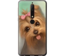 Купить - чехол для смартфона  Чехол силиконовый на телефон Nokia 6.1 Нарисованный йоркширский терьер "928u-1628-1529"