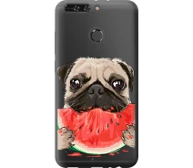 Купить - чехол для смартфона  Чехол силиконовый на телефон Huawei Honor V9 / Honor 8 Pro Мопс и арбуз "4665u-1246-1529"