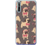 Купить - чехол для смартфона  Чехол силиконовый на телефон Huawei P Smart S мопсики 2 "4362u-1813-1529"