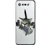 Купить - чехол для смартфона  Чехол силиконовый на телефон Asus Rog Phone 7 Летящий котёнок "2322u-3405-1529"