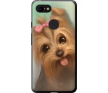 Купить - чехол для смартфона  Чехол 2d пластиковый на телефон Google Pixel 3 XL Нарисованный йоркширский терьер "928t-1523-1529"