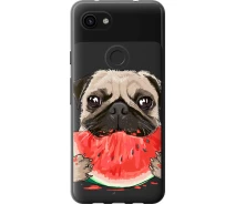 Купить - чехол для смартфона  Чехол 2d пластиковый на телефон Google Pixel 3a XL Мопс и арбуз "4665t-1713-1529"