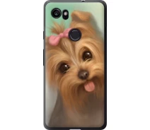 Купить - чехол для смартфона  Чехол 2d пластиковый на телефон Google PixeL 2 XL Нарисованный йоркширский терьер "928t-1643-1529"