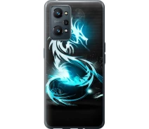 Купить - чехол для смартфона  Чехол силиконовый на телефон Realme GT Neo 2 Бело-голубой огненный дракон "113u-2489-1529"