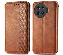 Купить - чехол для смартфона  Чехол Deexe Rhombus Wallet для TECNO Spark 20 Pro+ - Brown
