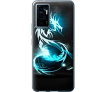 Купить - чехол для смартфона  Чехол силиконовый на телефон Vivo V23e Бело-голубой огненный дракон "113u-2641-1529"