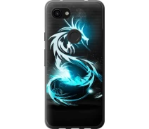 Купить - чехол для смартфона  Чехол 2d пластиковый на телефон Google Pixel 3a XL Бело-голубой огненный дракон "113t-1713-1529"