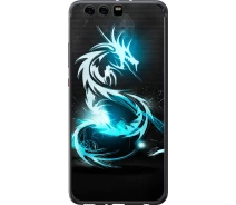 Купить - чехол для смартфона  Чехол силиконовый на телефон Huawei P10 Plus Бело-голубой огненный дракон "113u-963-1529"