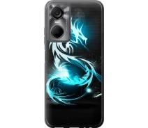 Купить - чехол для смартфона  Чехол силиконовый на телефон Tecno POP 6 Pro BE8 Бело-голубой огненный дракон "113u-2929-1529"