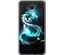 Купить - чехол для смартфона  Чехол 2d пластиковый на телефон Meizu M3 Note Бело-голубой огненный дракон "113t-256-1529"