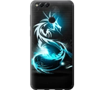 Купить - чехол для смартфона  Чехол силиконовый на телефон Huawei Honor 7X Бело-голубой огненный дракон "113u-1139-1529"