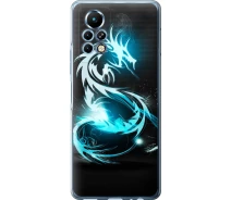 Купить - чехол для смартфона  Чехол силиконовый на телефон Infinix Note 11 Pro Бело-голубой огненный дракон "113u-2865-1529"