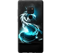 Купить - чехол для смартфона  Чехол 2d пластиковый на телефон Huawei Mate 20 Бело-голубой огненный дракон "113t-1578-1529"