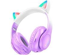 Купить - наушники  Наушники Hoco W42 Cat Ear Stereo Bluetooth Headphones Purple Grape (6931474795854) [104195]