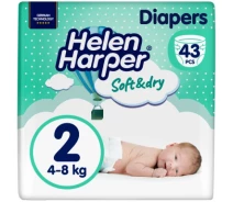Купить - подгузник  Подгузники Helen Harper Soft&Dry New Mini Размер 2 (4-8 кг) 43 шт (2316770)