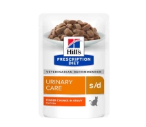 Купить -  Корм Hill’s PD Feline S/D Chicken Pouches влажный с курицей для котов с заболеваниями мочеполовой системы 85 гр