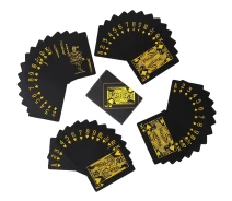 Купить - игральную карту  Карты игральные Blackjack пластиковые, водонепроницаемые черные с желтим