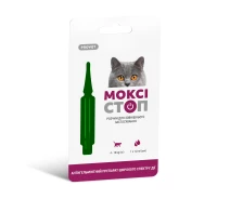 Купить - противопаразитарное средство для кота  Капли на холку для котов PROVET МОКСИСТОП от 4-10кг (для лечения и профилактики гельминтозов) 1 пипетка