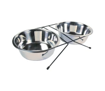 Купить - миску и контейнер для собак  Подставка под миски низкая+2 миски 2,8 л/24см(4011905248349)