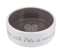 Купить - миску и контейнер для собак  Миска д/собак Pet s Home, 0.8 л/16 см, керамика, кремовая/бежевая(4011905250540)