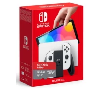 Купить - игровую консоль  Игровая консоль Nintendo Switch (OLED model) White + Карта памяти SanDisk Ultra 512Gb